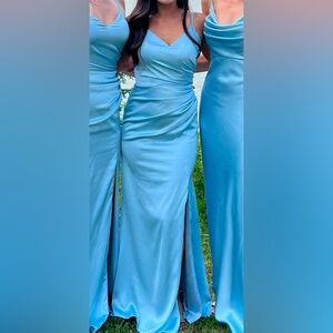 Revelry Rory bridesmaid dress light blue 728